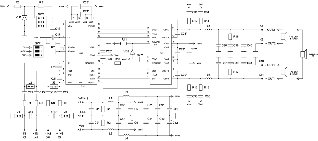 Микросхема tpa3110ld2 схема включения