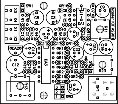 Мастер Кит Электронный ревербератор (эффект “эхо/объемный звук”) Чертеж печатной платы ревербератор
