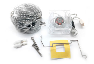 Мастер Кит Электронные компоненты, часть 3 SL-01H Универсальный радиатор с вентилятором 12В (эф. площадь 800 см2)