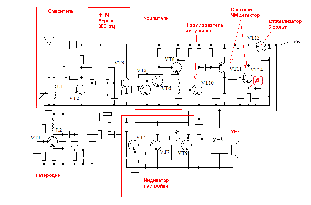 Схема транзисторный супергетеродин