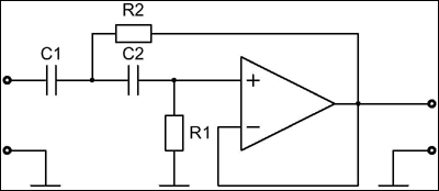 Мастер Кит Активный трехполосный фильтр на базе NM2116 Схема ФВЧ Баттерворта 2-го порядка