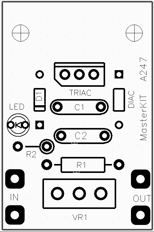 Мастер Кит Регуляторы мощности NF245, NF246 и NF247 Регулятор мощности NF247 Монтажная схема