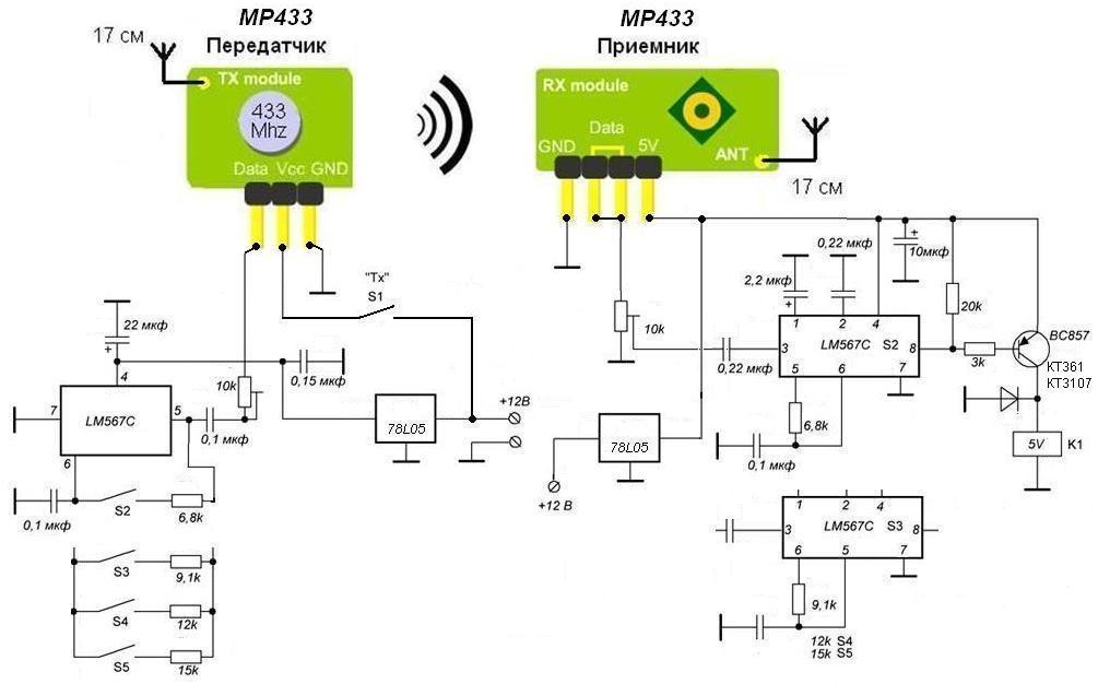 433 мгц передатчик и приемник схема