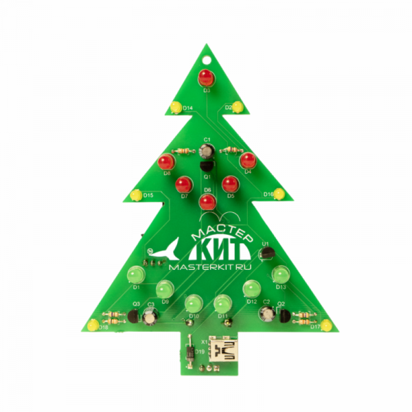 Ёлочка 3D - набор для пайки