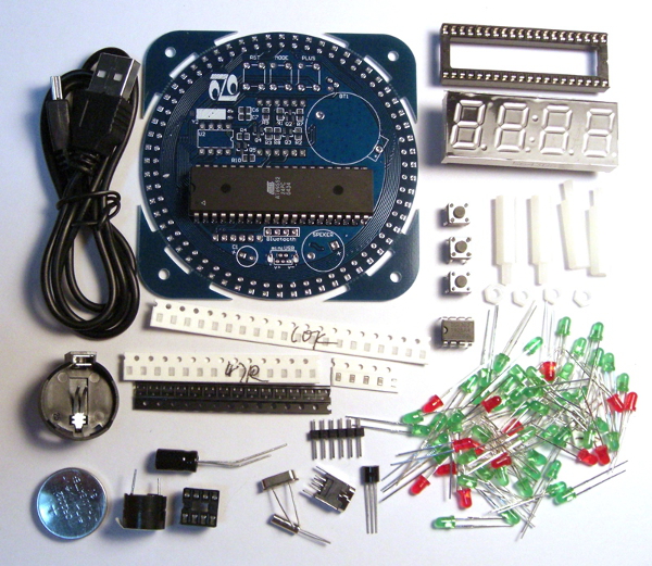 Настольные электронные часы - набор для пайки, NM7039box