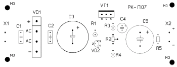 Схема монтажная - NM0608 - Набор для сборки автоматического ЗУ для VRLA (гелевых) аккумуляторов