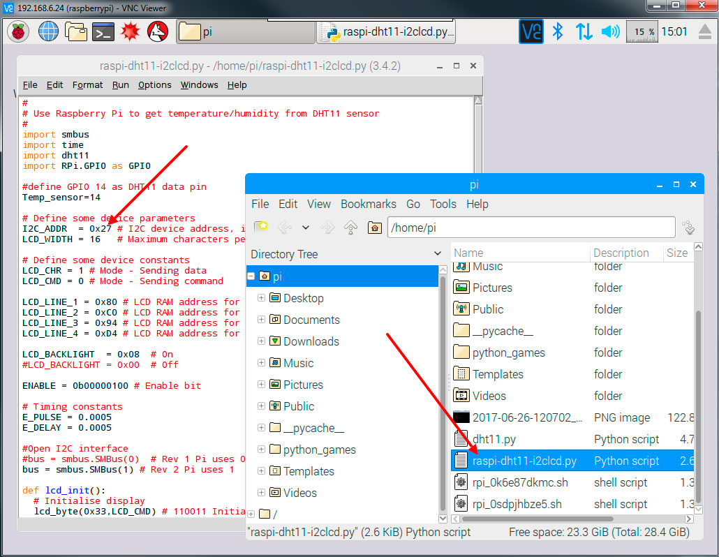 Мастер Кит Raspberry Pi 3 – подключаем датчик DHT11 и LCD-дисплей 