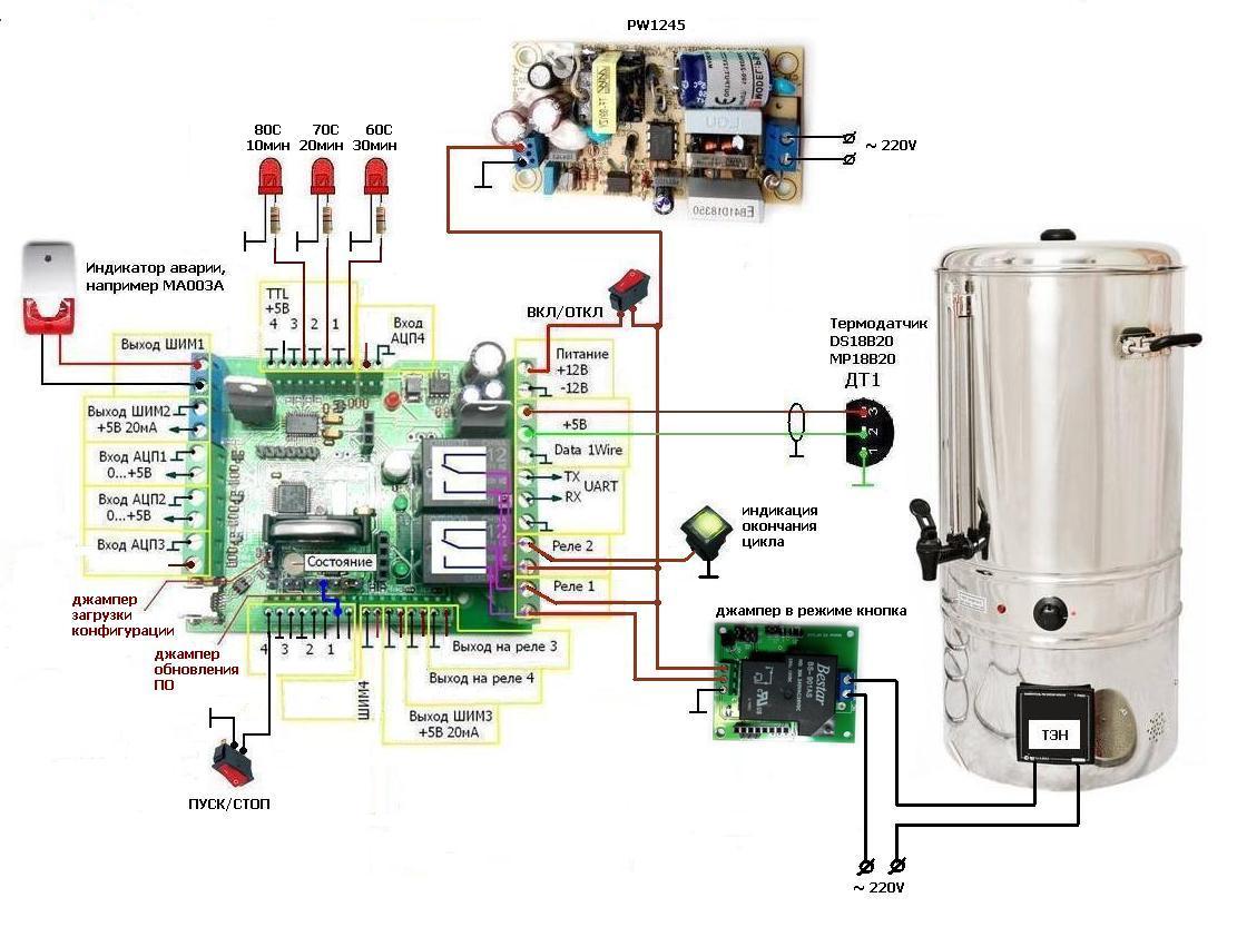 Airbrew автоматика для пивоварни схема