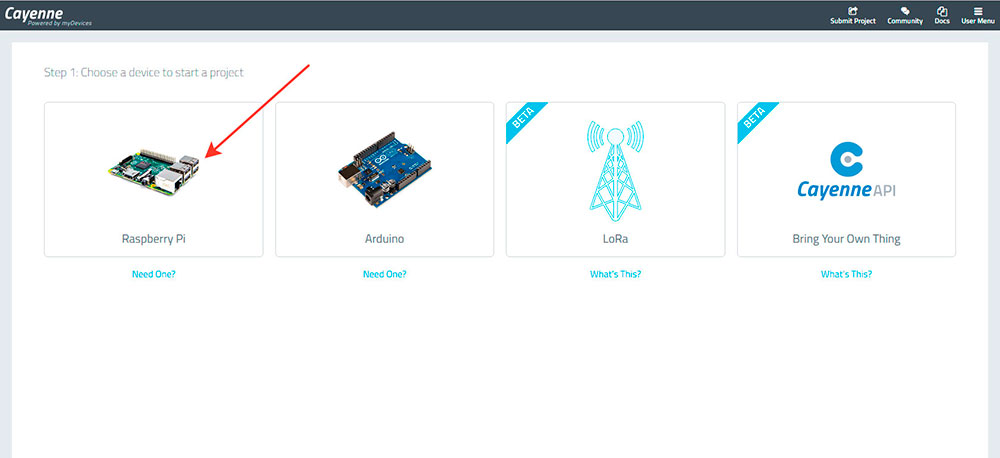 Мастер Кит Raspberry Cayenne – управляем микрокомпьютером через облако