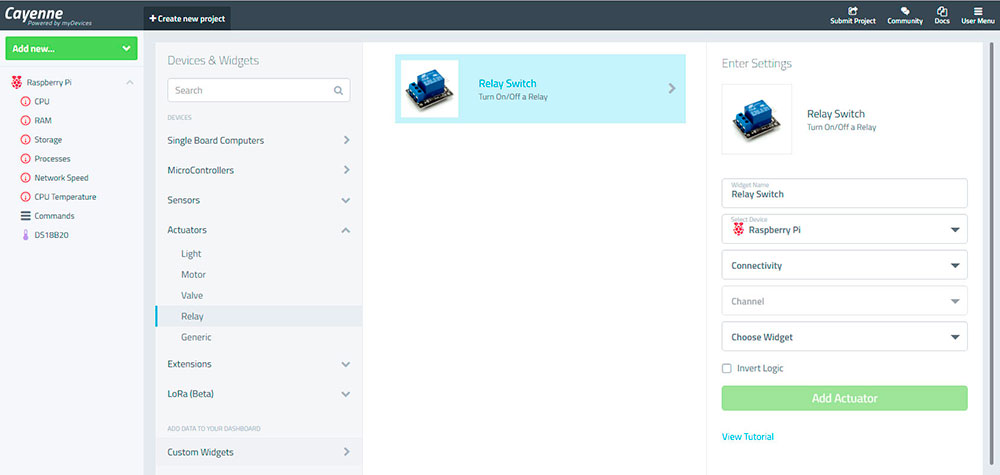 Мастер Кит Raspberry Cayenne – управляем микрокомпьютером через облако