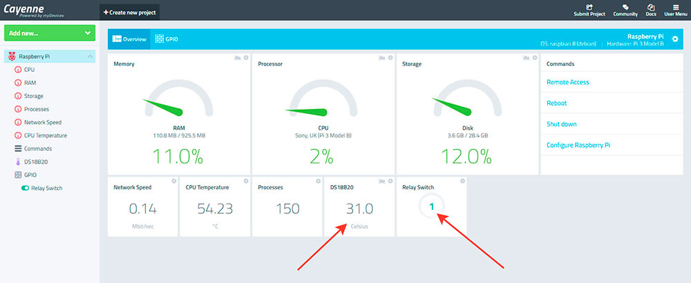 Мастер Кит Raspberry Cayenne – управляем микрокомпьютером через облако