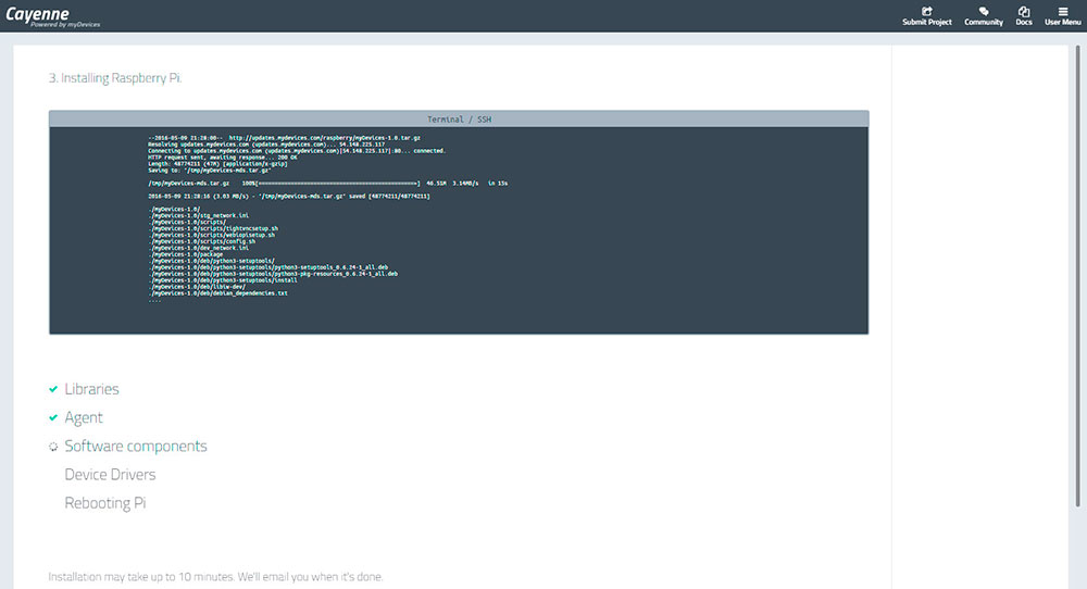 Мастер Кит Raspberry Cayenne – управляем микрокомпьютером через облако