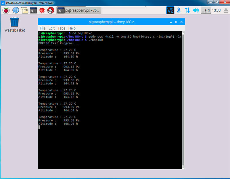 Мастер Кит Raspberry Pi  3 Model B – подключаем датчик атмосферного давления BMP180 Мастер Кит, Raspberry Pi  3 Model B, датчик атмосферного давления, BMP180, окно терминала
