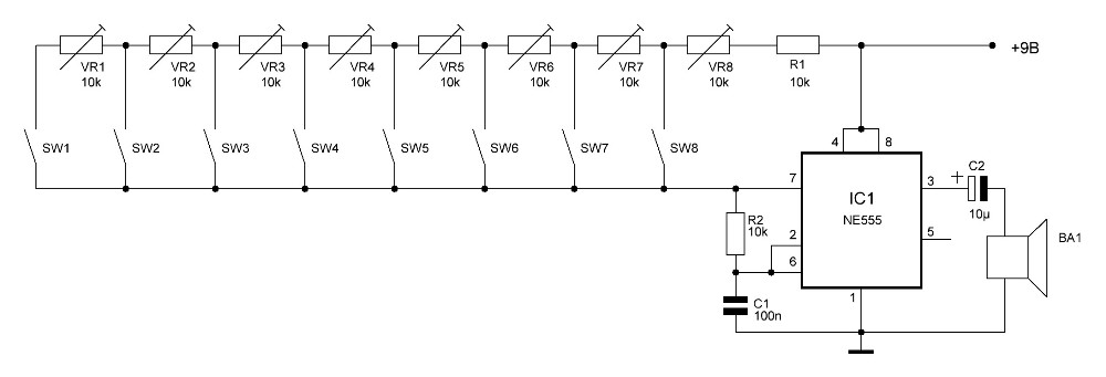 Схемы генераторов звуковых эффектов